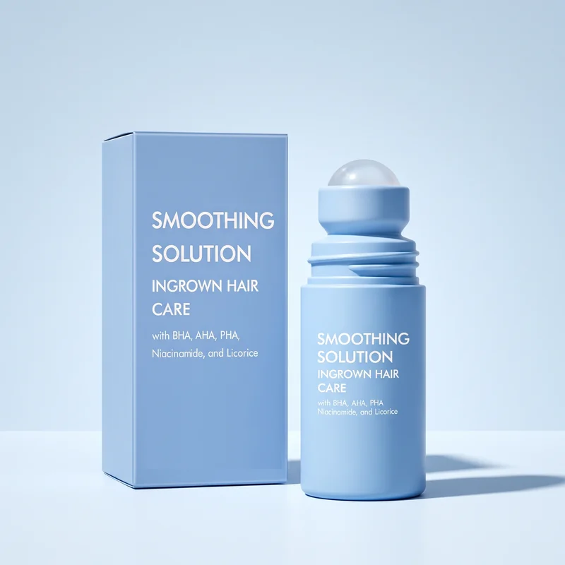 The Smoothing Roll-On bottle standing beside its box